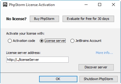 активация phpstorm 2017 license server